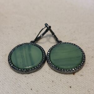 Unknown Brand Elegant Green Dangle Earrings Ladies Pre-Owned Business Casual‎